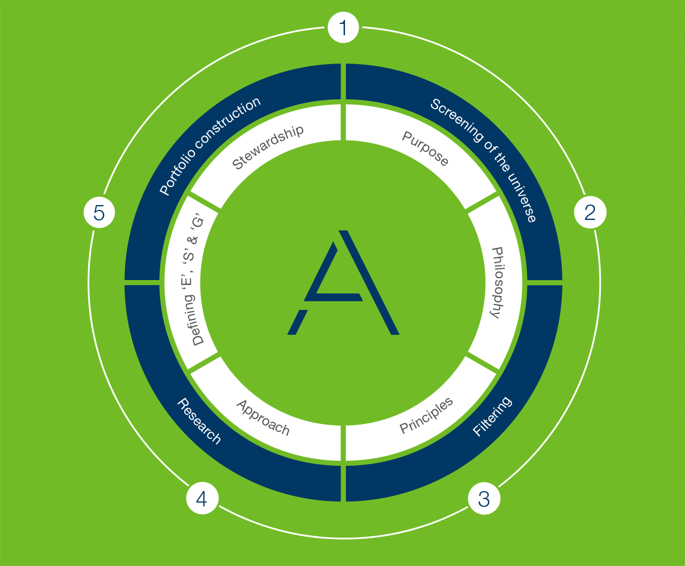 An image of a circle / wheel graphic showing